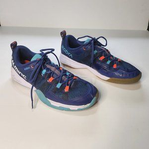 Salming Kobra Shoes Men's Size 11 Indoor Court Squash Badminton Blue Orange